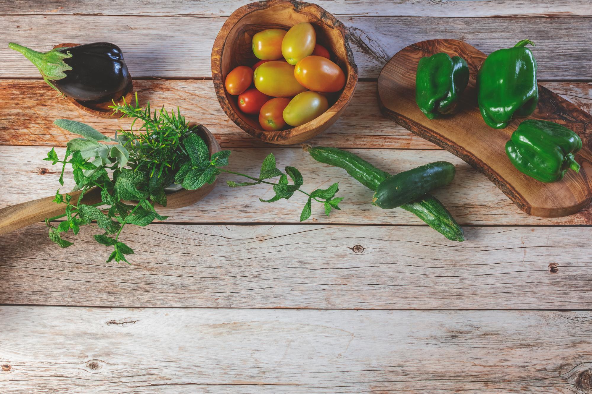 Table with seasonal ingredients
